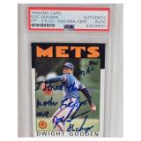 Dwight Gooden 1986 Topps Auto and Personalized #250 PSA Authenticated  - New York Mets Baseball Card - "I Struck Those Mother F**kers Out"