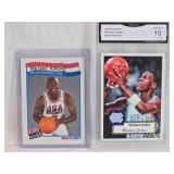 Lot of 2 Michael Jordan Basketball Cards including GMA Graded 10 Custom ACEO and 1992 USA Basketball Team Card