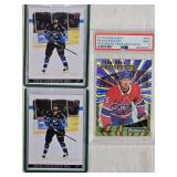 Lot of 3 Ryan Poehling Hockey Cards including 2019 Parkhurst Prominent Prospects Auto Gold PSA 9