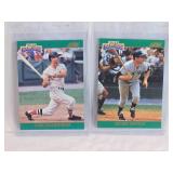 Lot of 2 Baseball Cards Featuring Carl Yastrzemski and Mickey Mantle. Both cards are from "The Franchise" set by Score.