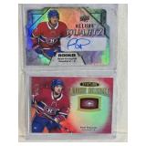 Lot of 2 Ryan Poehling Hockey Cards Featuring Allure Quartz Auto and Stature Rookie Reliance Numbered 1/45