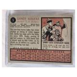 Sandy Koufax 1962 Topps #5 - Los Angeles Dodgers Vintage Baseball Card