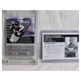 Lot of 2 Adrian Peterson Football Cards including Upper Deck Rookie Premier and OMR Limited Edition Future Star