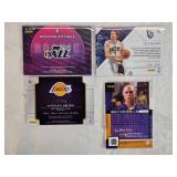 Lot of 4 NBA Patch Cards with Donovan Mitchell Rookie Remembrance, Troy Murphy, Anthony Brown, and Mike Bibby