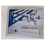 Lot of 2 Football Cards Featuring Tyree Jackson Patch Auto 56/99 and Michael Gallup Rookie Patch Auto