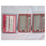 Lot of 3 Jose Canseco Baseball Cards from 1989 Bowman and 1988 Donruss.