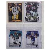 Lot of 4 Football Cards Featuring Kenneth Gainwell 263/299, Jake Fromm 36/49, Kurt Warner, and Laviska Shenault Jr. 45/99