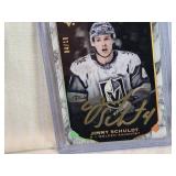 Lot of 2 Jimmy Schuldt Rookie Hockey Cards - Ultimate Introductions Auto 4/10 and Allure Steel Die Cut #04/50 - Golden Knights Hockey Cards