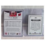 Lot of 2 Russell Wilson Football Cards including Upper Deck Star Rookies and Topps Magic Rookie
