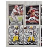 Lot of 2020 Leaf Draft Football Cards Featuring Joe Burrow, Justin Jefferson, and Jalen Hurts and Empty Box