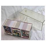 8" Plastic Case of Various Brand NFL Football Cards Including from 2008 Upper Deck Football Heroes, Fleer Ultra 