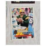 Lot of 5 Football Cards Featuring Troy Aikman Finest, Brett Favre, Dan Marino, and Derek Carr. Includes holographic and vintage styles.