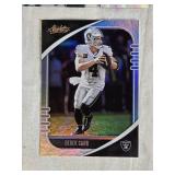 Lot of 5 Football Cards Featuring Troy Aikman Finest, Brett Favre, Dan Marino, and Derek Carr. Includes holographic and vintage styles.