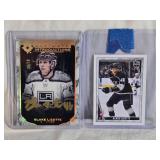 Lot of 2 Blake Lizotte Hockey Cards Including Upper Deck Ultimate Introductions Auto Numbered 10/10 and Topps NHL Sticker Album Card