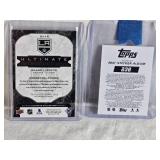 Lot of 2 Blake Lizotte Hockey Cards Including Upper Deck Ultimate Introductions Auto Numbered 10/10 and Topps NHL Sticker Album Card