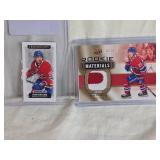 Lot of 2 Ryan Poehling Rookie Hockey Cards Including Upper Deck Rookie Materials Patch and Chronology Rookie Montreal Canadiens Numbered 2/3