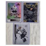 Lot of 3 Blake Lizotte Hockey Cards Including UD MVP Stanley Cup Edition Auto Numbered 1/9, Upper Deck Allure Top 50 and Stanley Cup Edition Auto