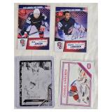 Lot of 4 Hockey Cards Featuring Charlie Lindgren and Nick Jensen