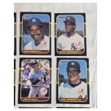 Lot of 25 New York Yankees 1987 Donruss Baseball Cards Featuring Players like Don Mattingly, Rickey Henderson, and Ron Guidry