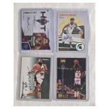 Lot of 4 Basketball Cards Featuring Aaron Henry Auto, Anthony Goldwire Auto, Malik Beasley Auto, and Nate McMillan Auto