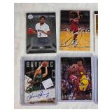 Lot of 8 Autographed Basketball Cards Featuring Elias Harris, Corliss Williamson, Luke Ridnour, Eric Montross, Predrag Savovic, Omer Yurtseven, and Theo Ratliff
