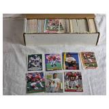 Box of Football Cards Various Brands and Years including sets like Fleer 