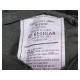 Lot of Military Flight Coveralls Including CWU-27/P and Fire-Resistant Types - Sizes 40L, 44R, 42 Regular - Green and 1 Tan