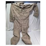 Lot of Military Flight Coveralls Including CWU-27/P and Fire-Resistant Types - Sizes 40L, 44R, 42 Regular - Green and 1 Tan