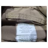 Lot of Military Flight Coveralls Including CWU-27/P and Fire-Resistant Types - Sizes 40L, 44R, 42 Regular - Green and 1 Tan