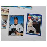 Lot of Baseball Cards Featuring Bo Jackson, Mark Thompson, Albert Belle, Rafael Palmeiro, Cecil Fielder, Bobby Bonilla, and More
