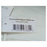 2 Pack Firm White Duck Feather & Down Bed Pillow King Size | BOKSER HOME