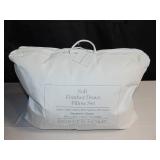 2 Pack Standard Size Soft White Duck Feather & Down Bed Pillow | BOKSER HOME