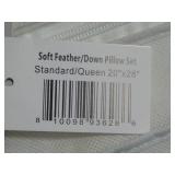 2 Pack Standard Size Soft White Duck Feather & Down Bed Pillow | BOKSER HOME