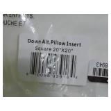 20" x 20" Square Down Alternative White Pillow Insert | BOKSER HOME