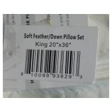 2 Pack King Size Soft White Duck Feather & Down Bed Pillow | BOKSER HOME