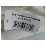 2 Pack King Size Firm White Duck Feather & Down Bed Pillow | BOKSER HOME