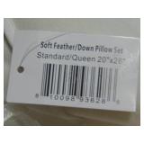 2 Pack Standard Size Soft White Duck Feather & Down Bed Pillow | BOKSER HOME