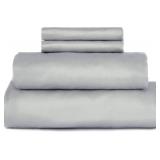 California King Pebble Grey 500 Thread Count 100% Long Staple Cotton Sateen Bed Sheets