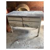 Potbelly bakers table w/metal top