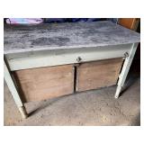 Potbelly bakers table w/metal top