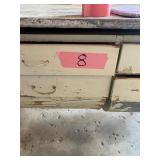 Potbelly bakers table w/metal top