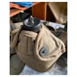Military items, burlap sacks, misc