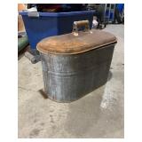 Oval metal tub, canner, misc