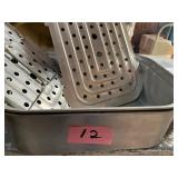 Oval metal tub, canner, misc