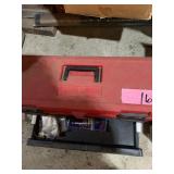 Misc sanding discs, craftsman tool box, misc