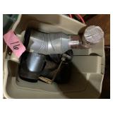 Misc sanding discs, craftsman tool box, misc