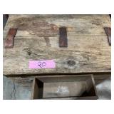 Wood box w/leather hinges