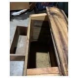 Wood box w/leather hinges