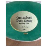canvas back duck decoy