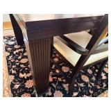 Solid Wood Table with Additional Leaves and 3 Padded Chairs